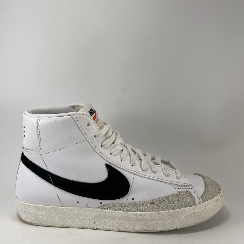 Nike Blazer Mid 77 Vintage Mens 10.5 White Black High Top Sneakers BQ6806-100